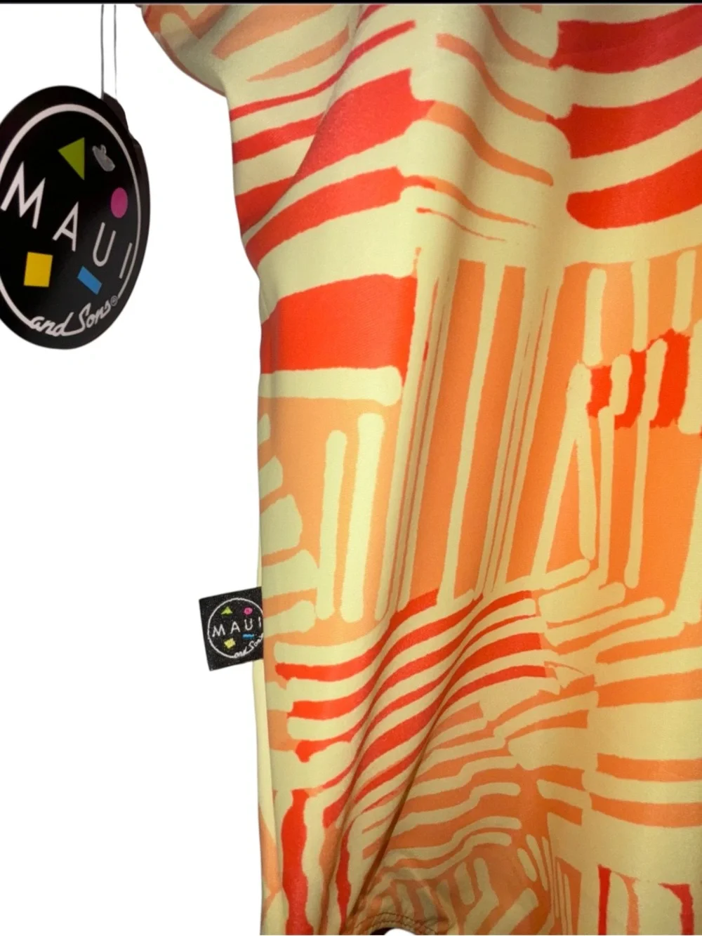 Maui & Sons Orange Yellow Ruffle One-Piece Swim Bathing Suit Girls L (10-12)